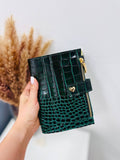Green leather planner A6