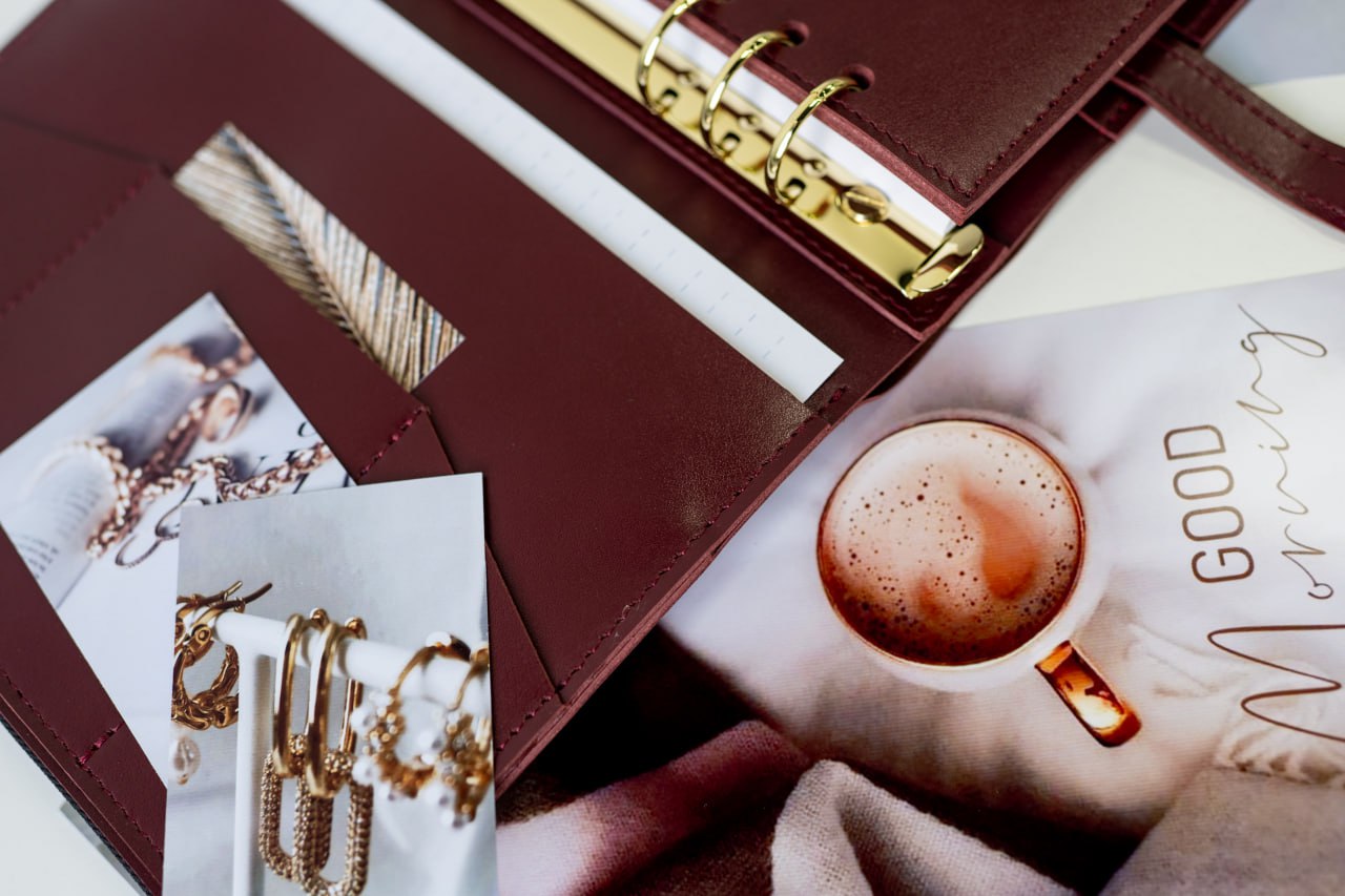 Cyprus, Limassol. Leather cover A5 - for documents A5 and A4 size.