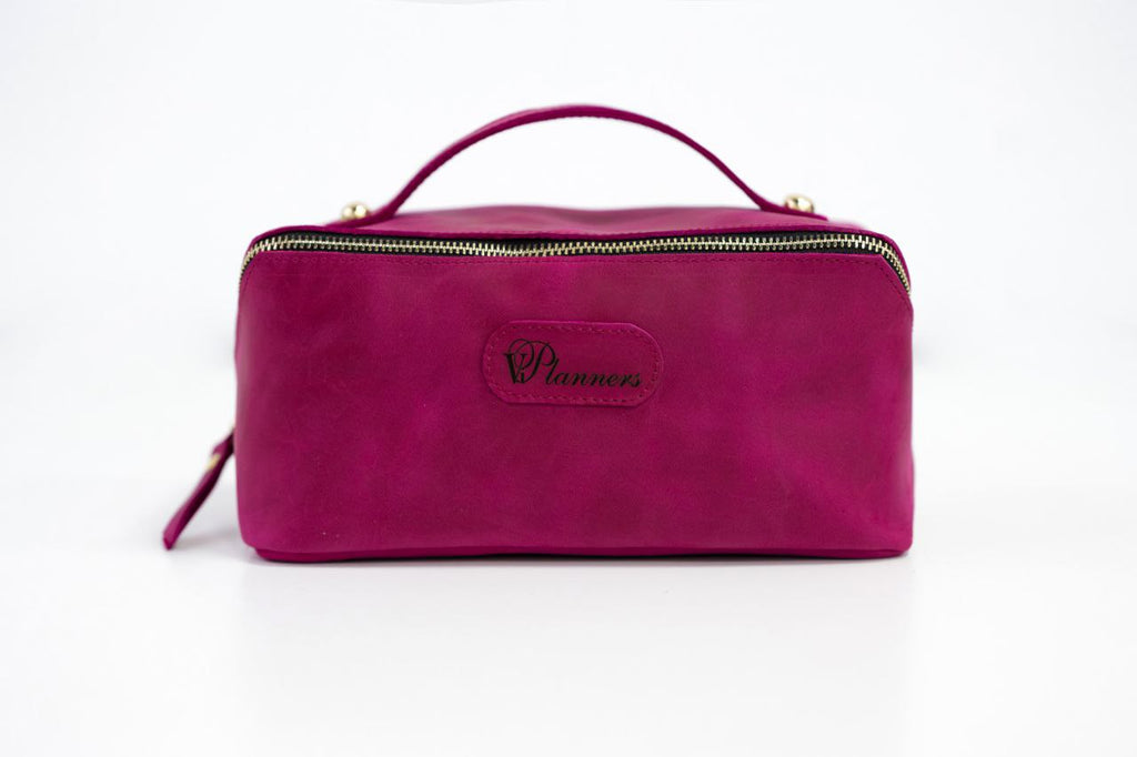 Bridesmaid gifts, Leather makeup bag, Mothers day gift, Personalized gift, Bridesmaid, Gift for her, pink cosmetic bag.