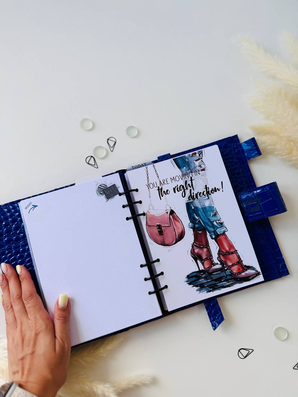 Personalized leather planner big binder A5- cover for documents A4 and A5 format.